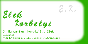 elek korbelyi business card